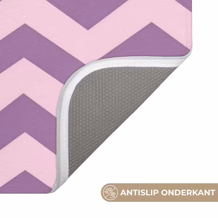 WC Mat - Paars - Roze - Geometrisch - Chevron - Zigzag - Patroon — 4