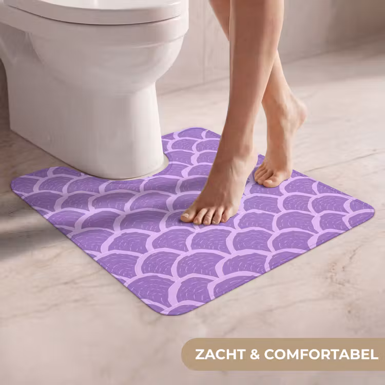 WC Mat - Paars - Schubber - Schelpen - Handgetekend - Patroon — 5