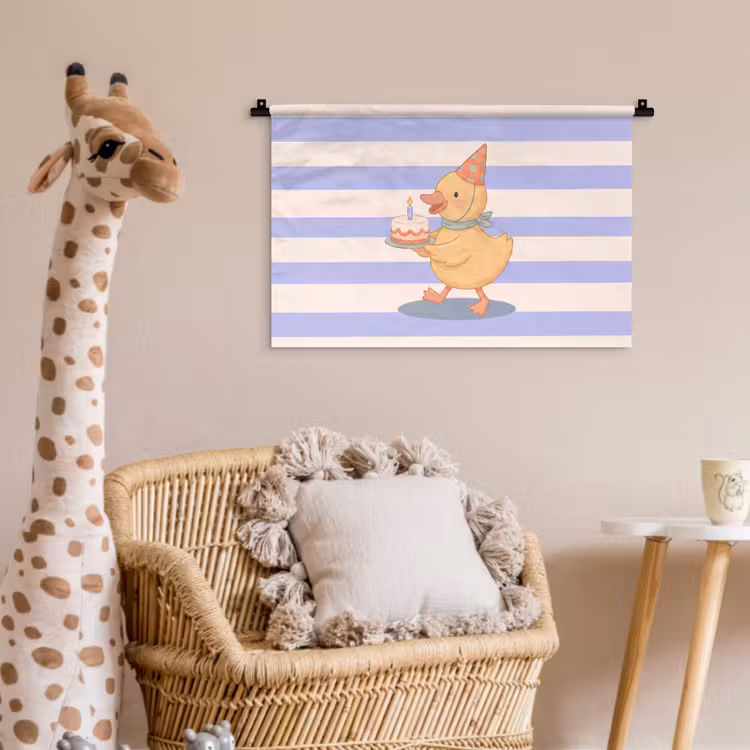 Wandkleed - Vogel - Feest - Taart - Kinder - Illustratie — 5
