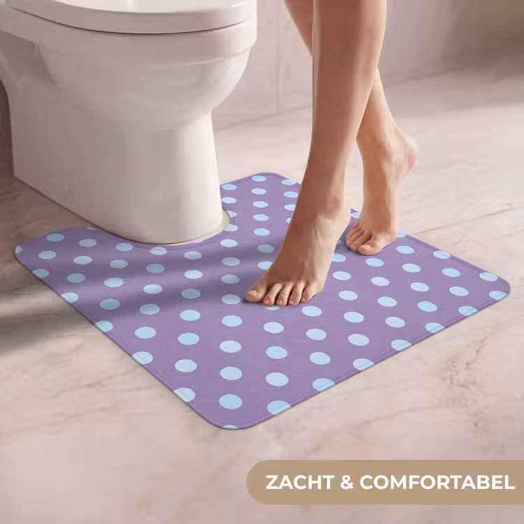 WC Mat - Paars - Blauw - Geometrisch - Stippen - Polka Dot - Patroon — 5