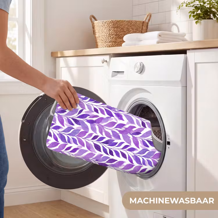 WC Mat - Paars - Botanisch - Bladeren - Aquarel - Takken - Patroon — 6
