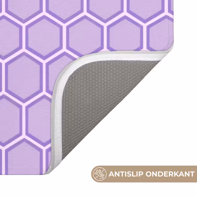 WC Mat - Paars - Geometrisch - Honeycomb - Bijenraat - Patroon — 4