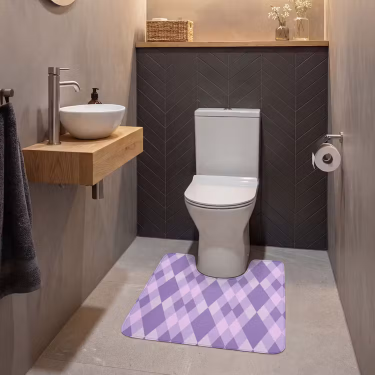 WC Mat - Paars - Geometrisch - Ruiten - Argyle - Patroon — 2