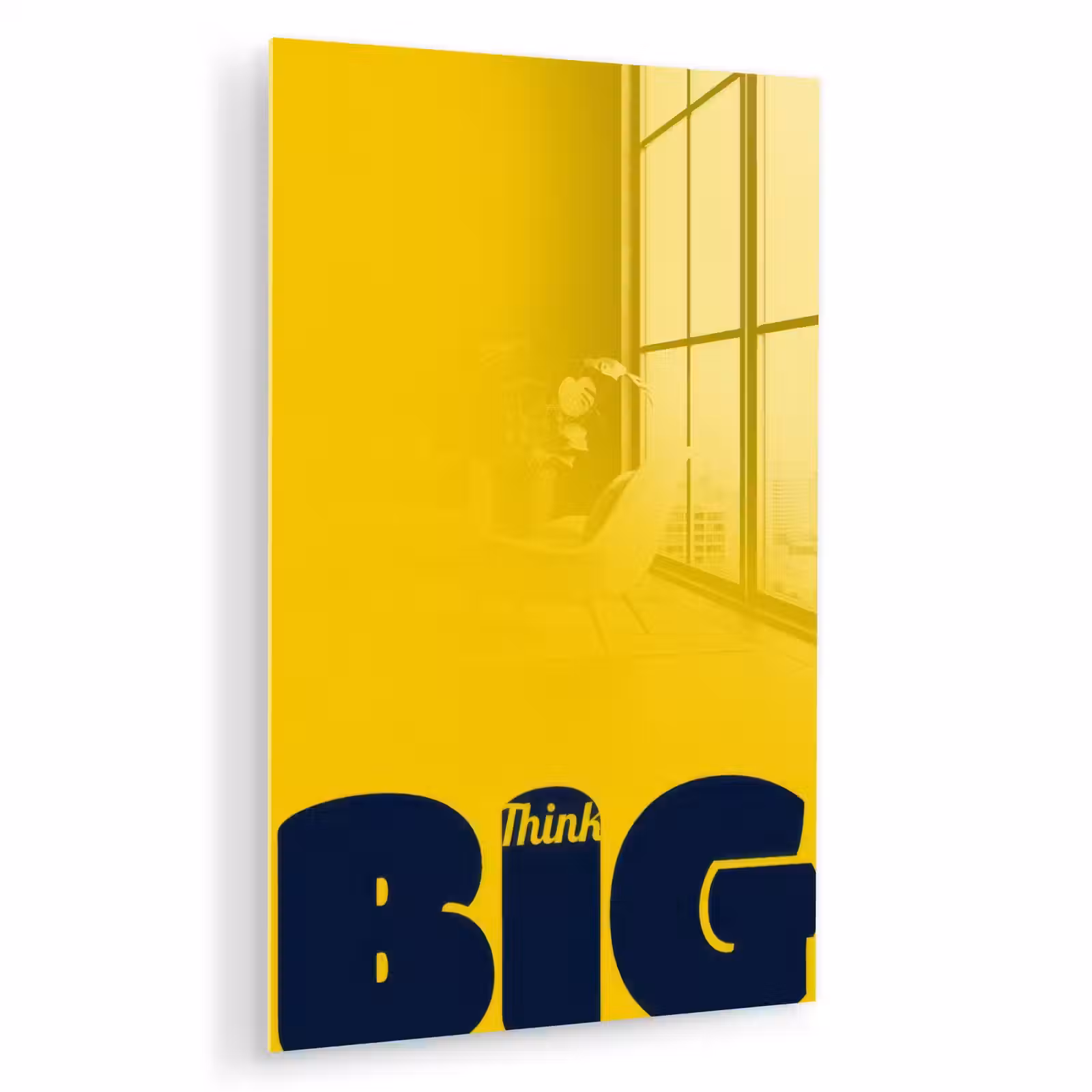 Glas schilderij - Geel - Think big - Grafisch — 1
