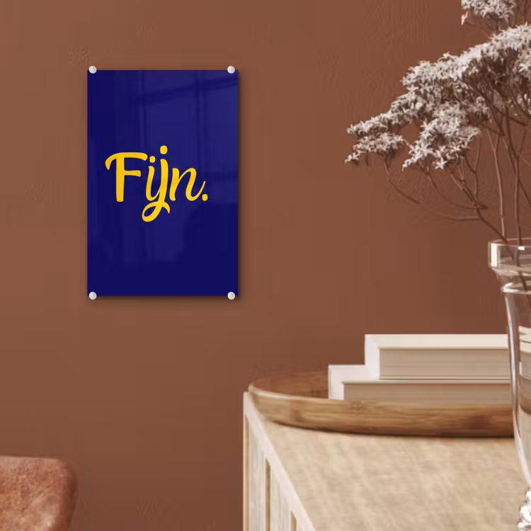 Glas schilderij - Blauw - Geel - Fijn — 6