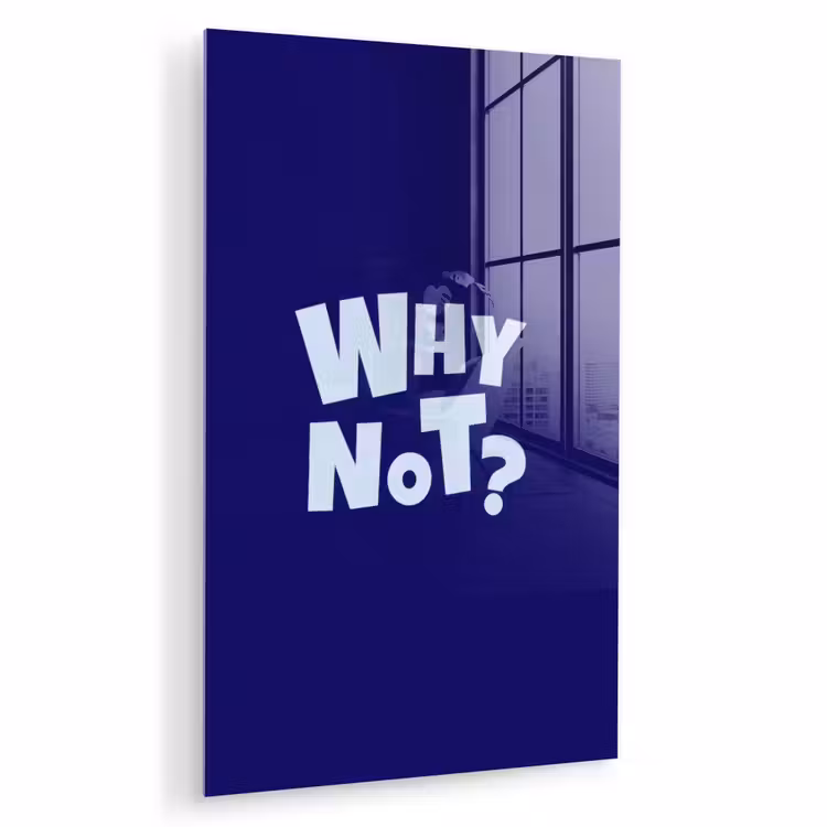 Glas schilderij - Blauw - Why not - Minimalistisch — 1