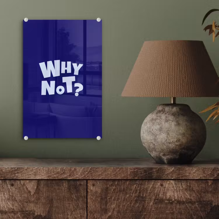 Glas schilderij - Blauw - Why not - Minimalistisch — 4