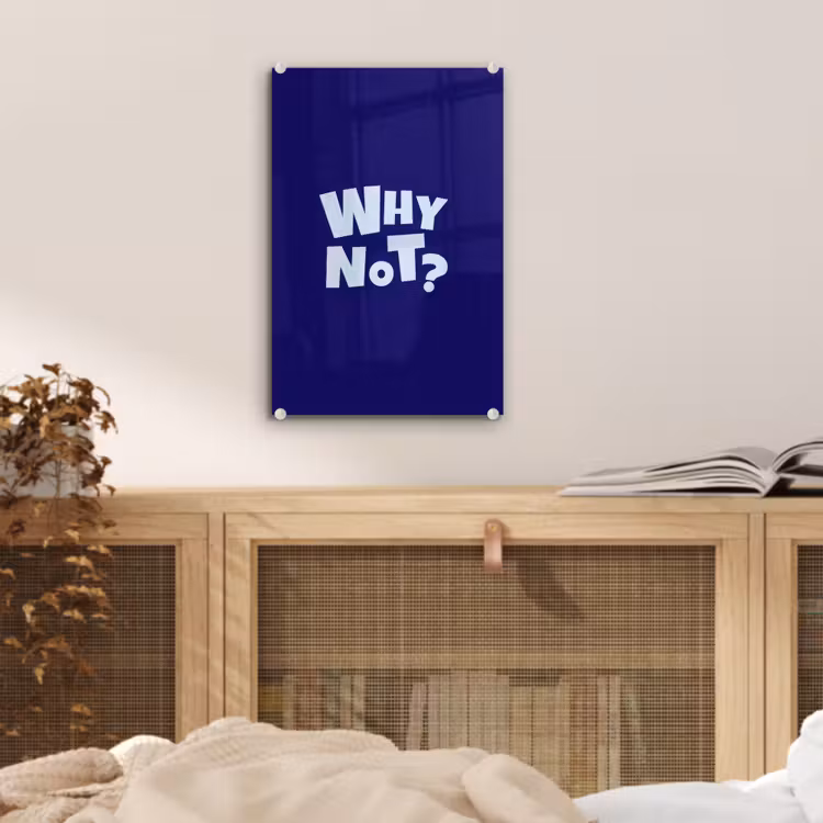 Glas schilderij - Blauw - Why not - Minimalistisch — 5