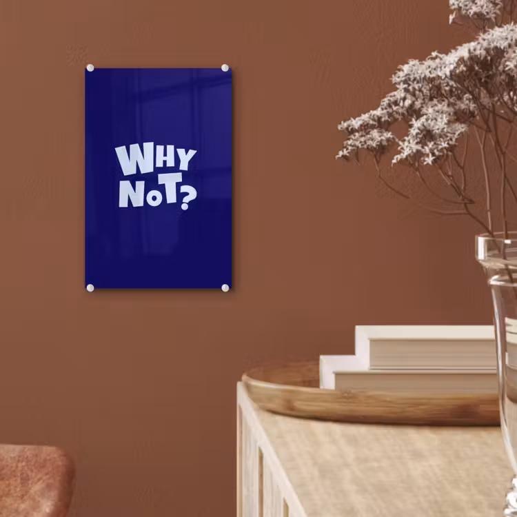 Glas schilderij - Blauw - Why not - Minimalistisch — 6