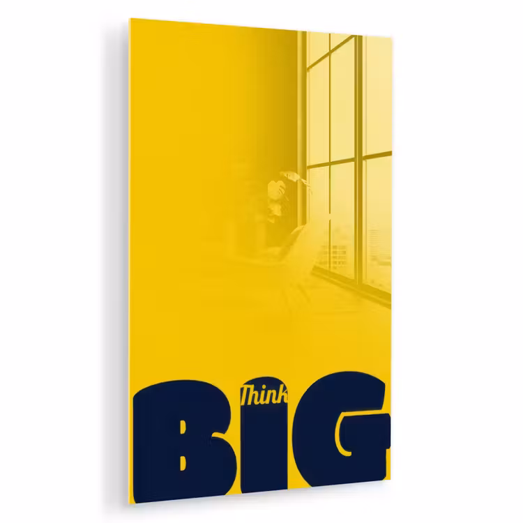Glas schilderij - Geel - Think big - Grafisch — 1