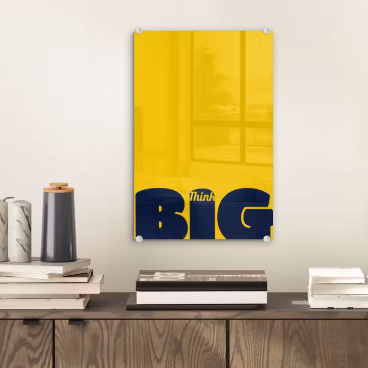 Glas schilderij - Geel - Think big - Grafisch — 2