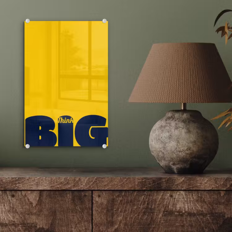 Glas schilderij - Geel - Think big - Grafisch — 4