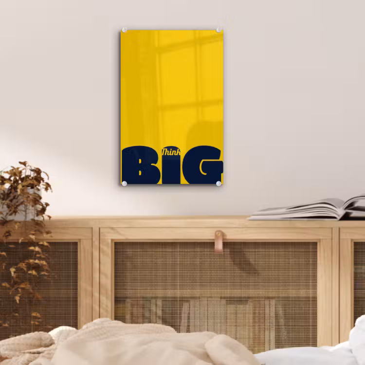 Glas schilderij - Geel - Think big - Grafisch — 5