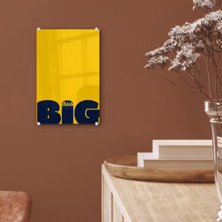 Glas schilderij - Geel - Think big - Grafisch — 6