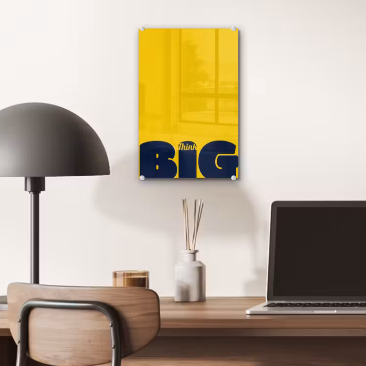 Glas schilderij - Geel - Think big - Grafisch — 7
