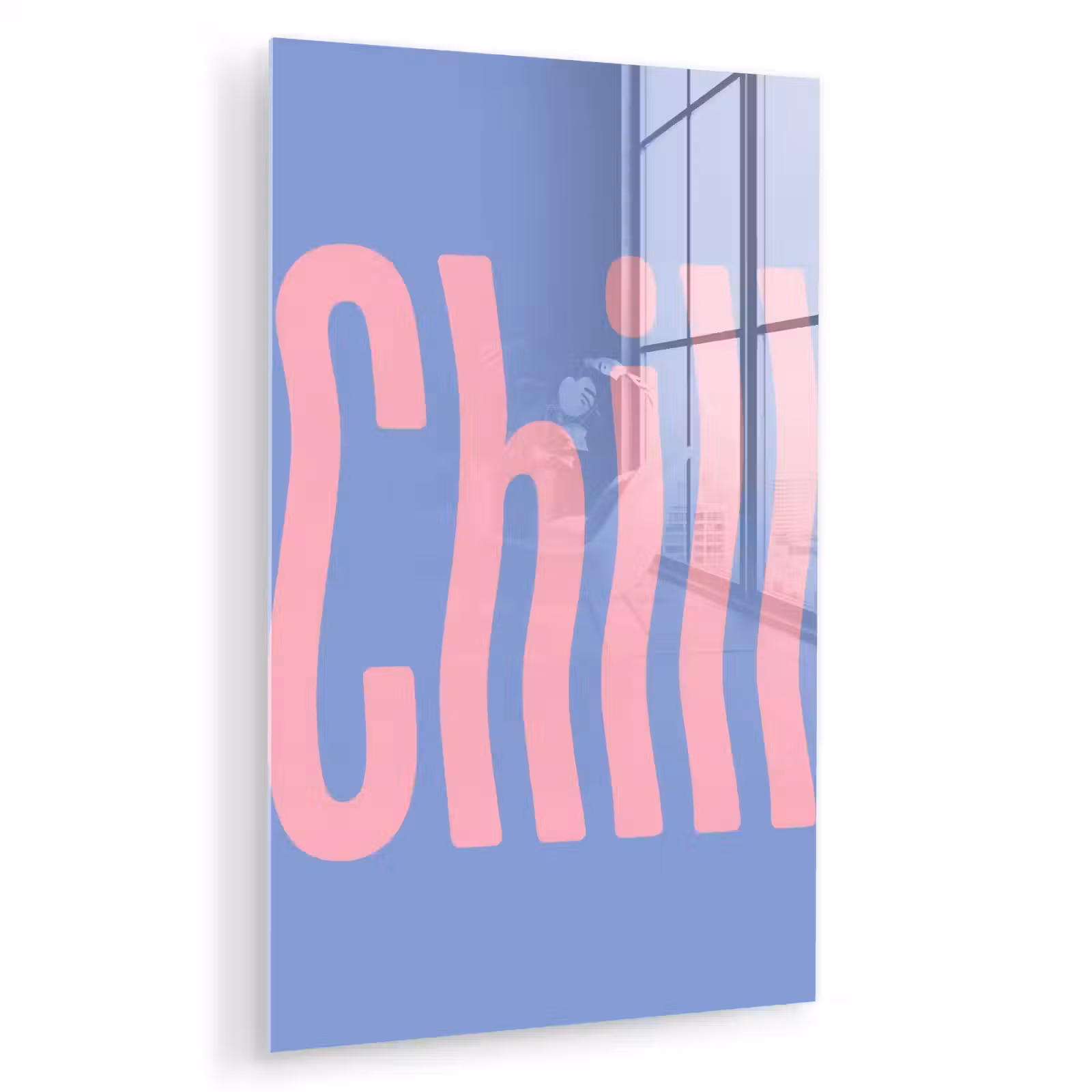 Glas schilderij - Chill - Roze - Blauw - Golvend — 1