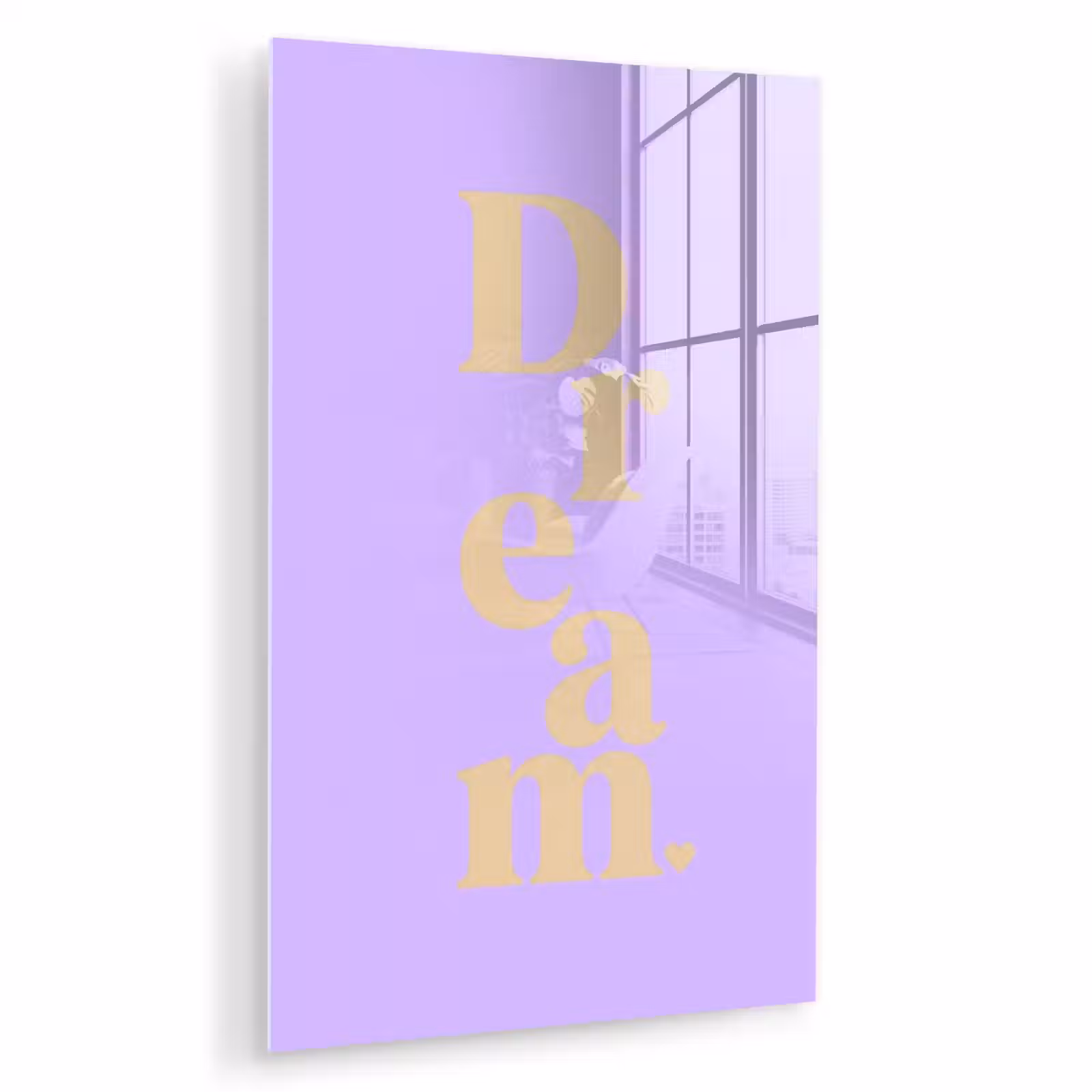 Glas schilderij - Dream - Paars - Typografisch — 1
