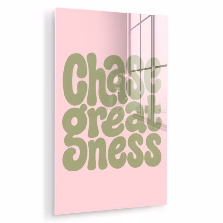 Glas schilderij - Chase greatness - Groen - Roze - Retro — 1