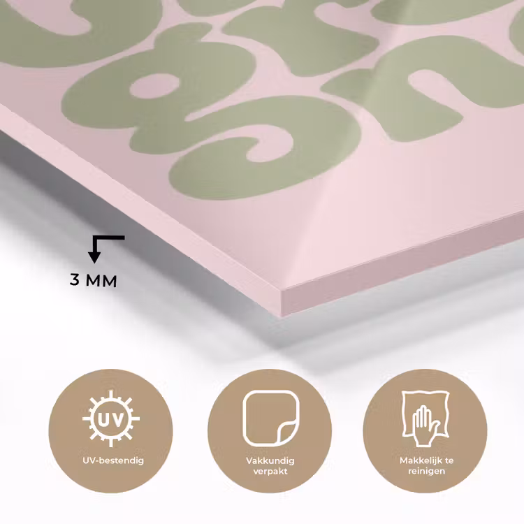 Glas schilderij - Chase greatness - Groen - Roze - Retro — 3