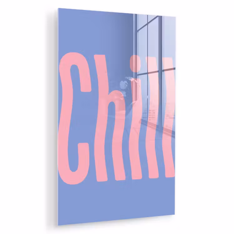 Glas schilderij - Chill - Roze - Blauw - Golvend — 1