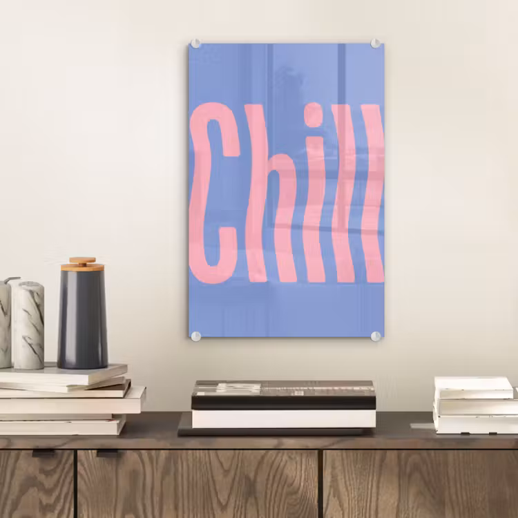 Glas schilderij - Chill - Roze - Blauw - Golvend — 2