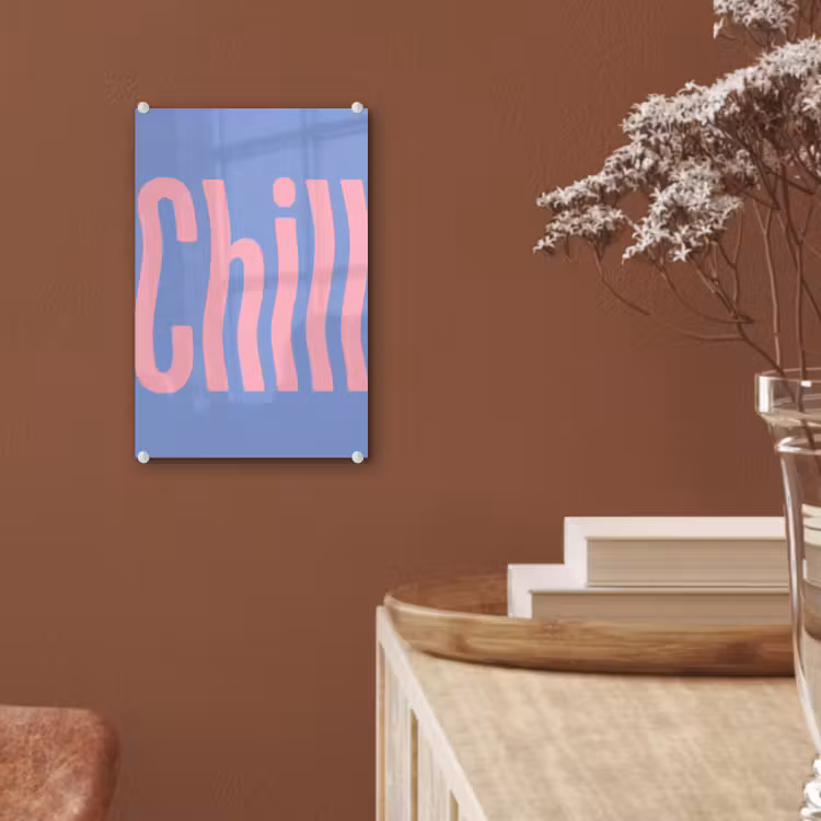 Glas schilderij - Chill - Roze - Blauw - Golvend — 6