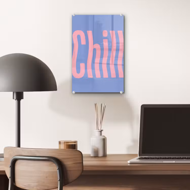 Glas schilderij - Chill - Roze - Blauw - Golvend — 7