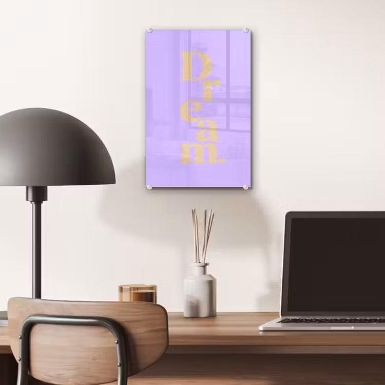 Glas schilderij - Dream - Paars - Typografisch — 7