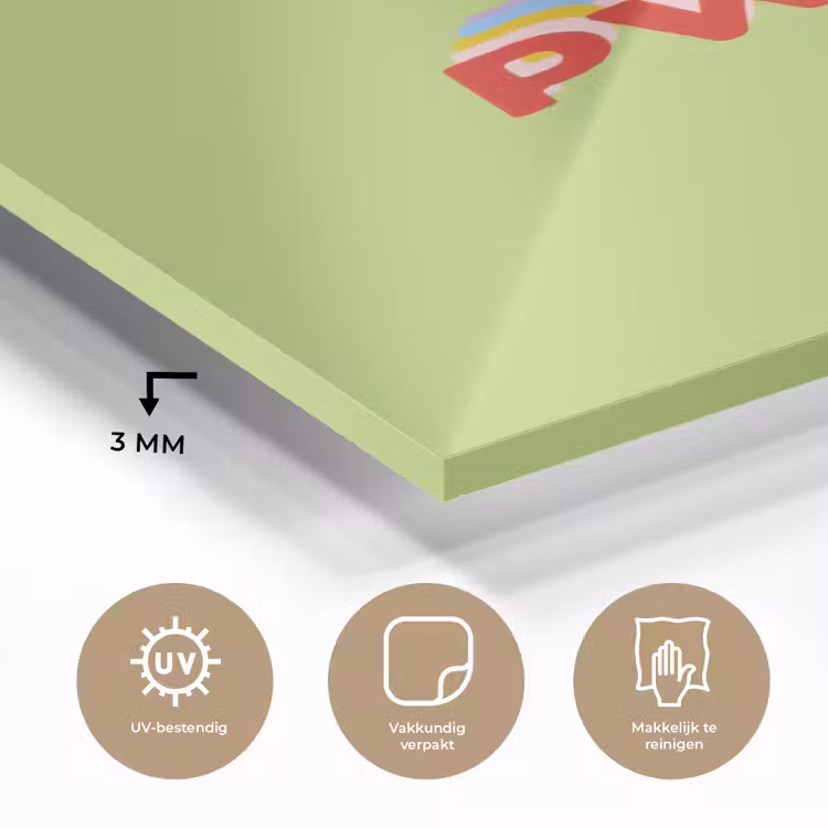 Glas schilderij - Grl pwr - Groen - Rood - 3D — 3
