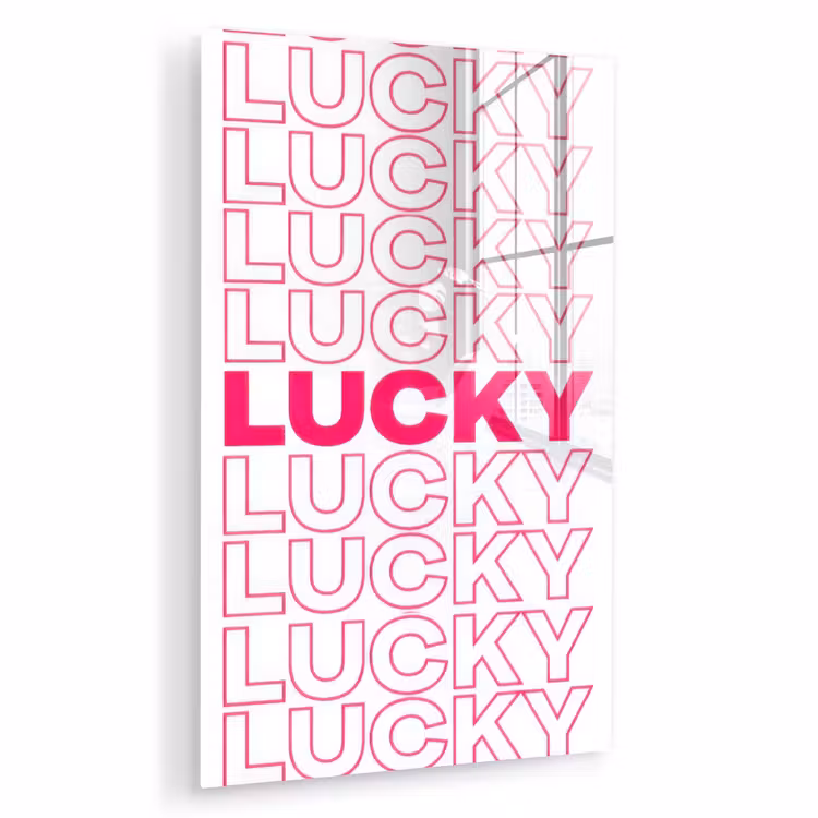 Glas schilderij - Lucky - Roze - Patroon — 1
