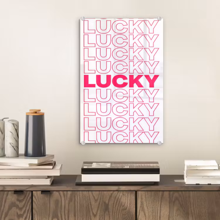 Glas schilderij - Lucky - Roze - Patroon — 2