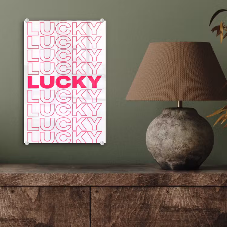 Glas schilderij - Lucky - Roze - Patroon — 4