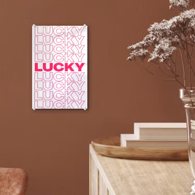 Glas schilderij - Lucky - Roze - Patroon — 6