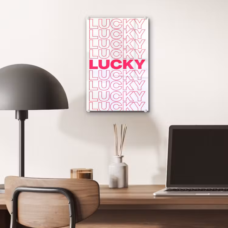 Glas schilderij - Lucky - Roze - Patroon — 7
