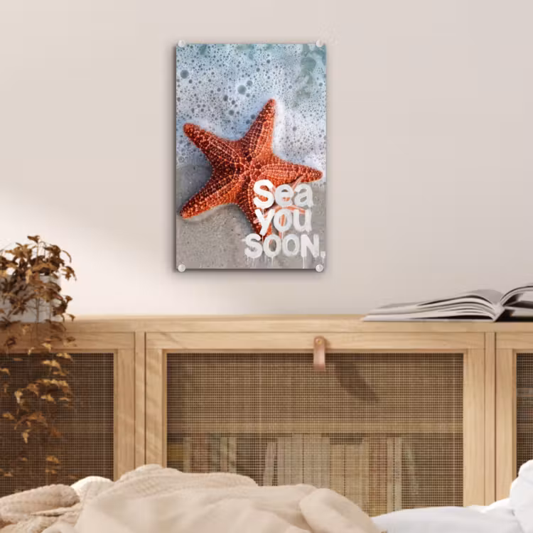 Glas schilderij - Sea you soon - Zeester - Zee — 5