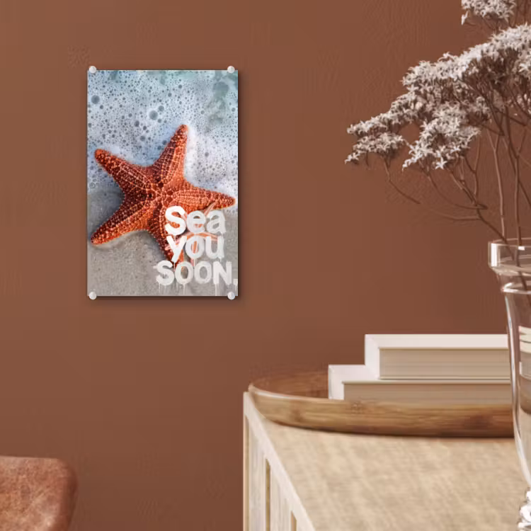 Glas schilderij - Sea you soon - Zeester - Zee — 6