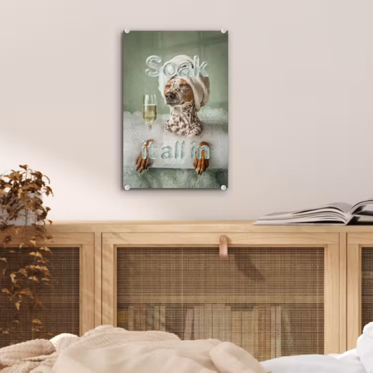 Glas schilderij - Soak it all in - Hond - Bad — 5