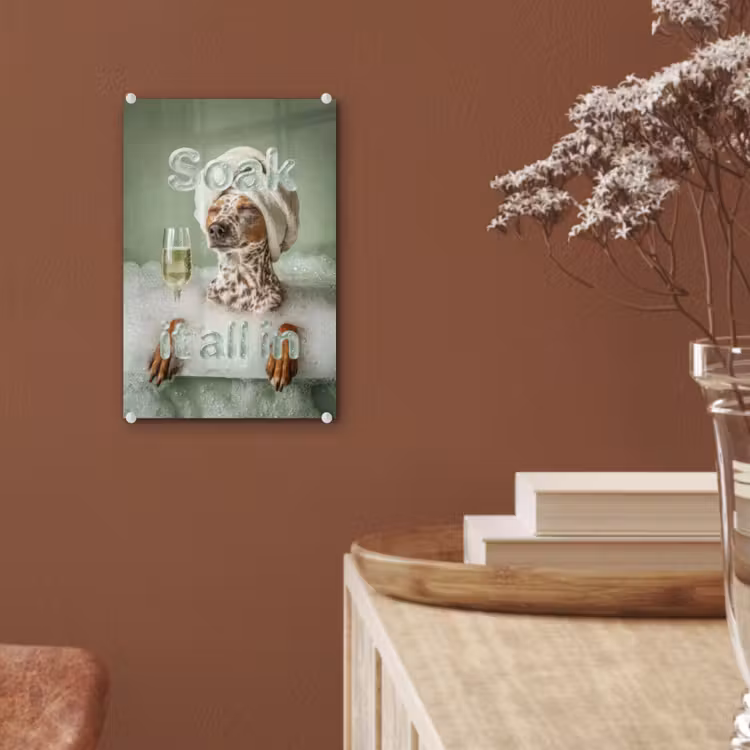 Glas schilderij - Soak it all in - Hond - Bad — 6