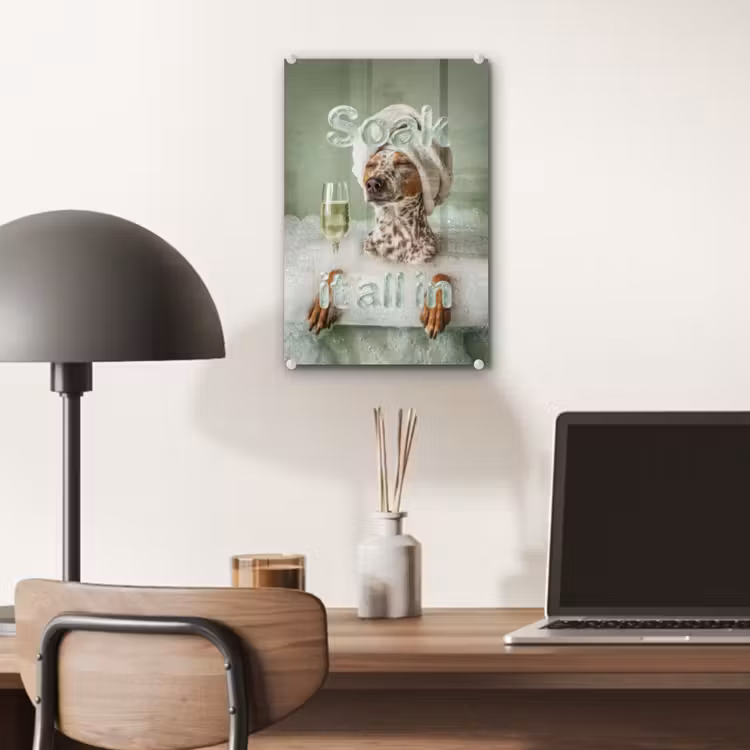 Glas schilderij - Soak it all in - Hond - Bad — 7