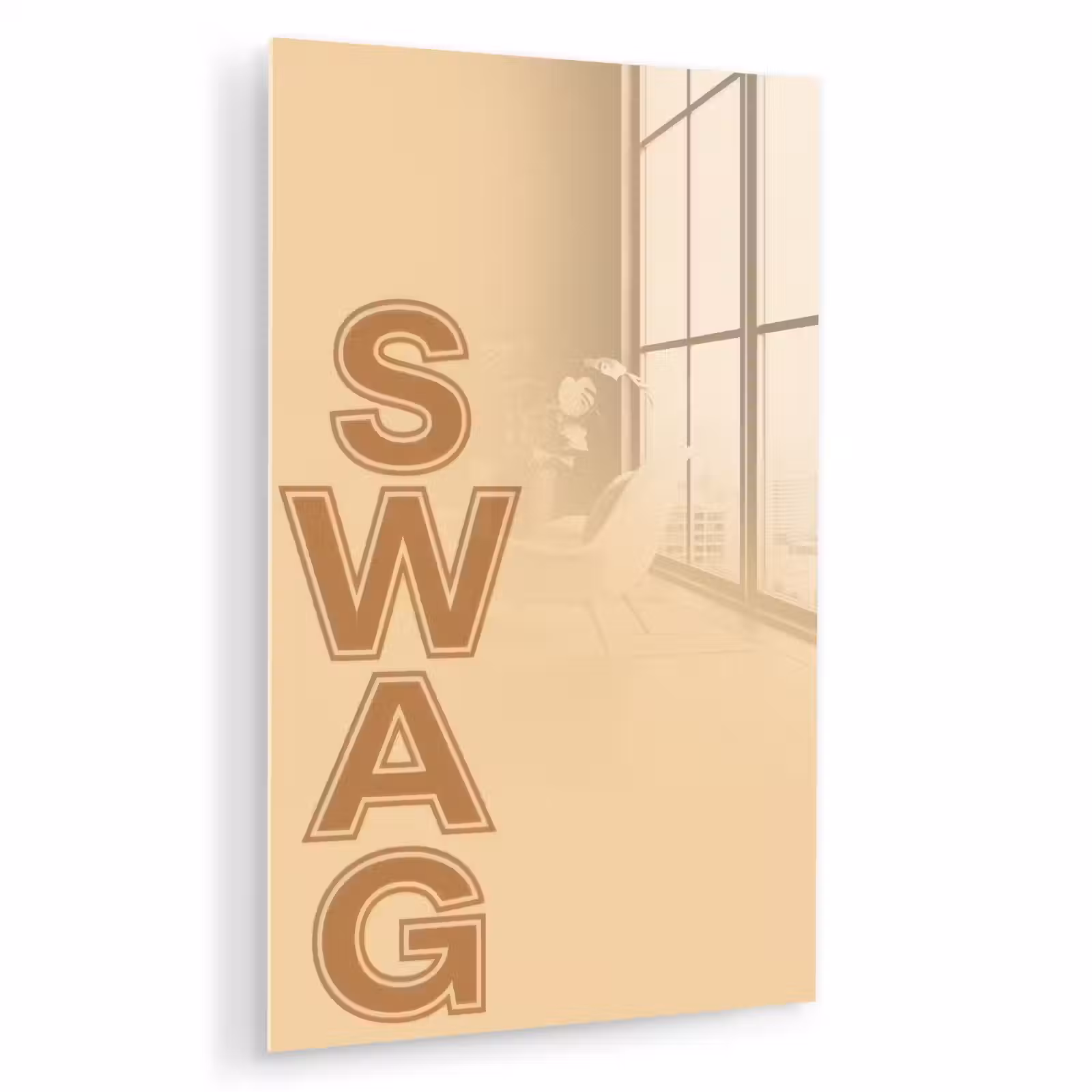 Glas schilderij - Swag - Bruin - Beige — 1