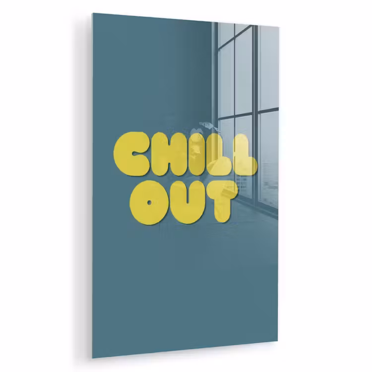 Glas schilderij - Chill out - Geel - Blauw — 1