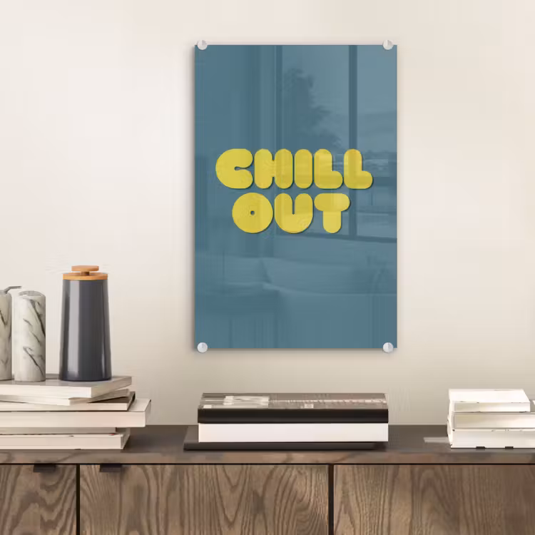 Glas schilderij - Chill out - Geel - Blauw — 2