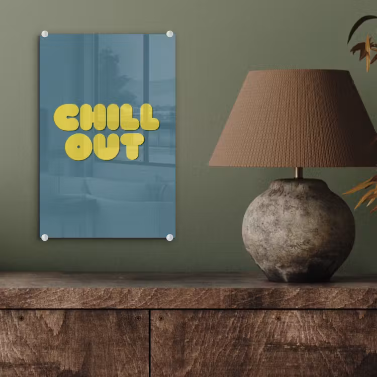 Glas schilderij - Chill out - Geel - Blauw — 4