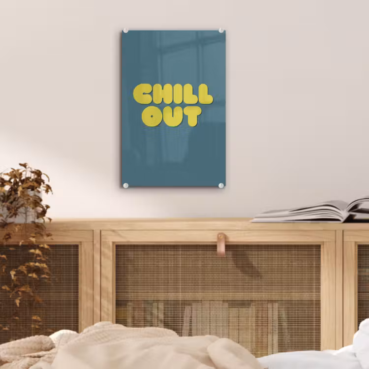 Glas schilderij - Chill out - Geel - Blauw — 5