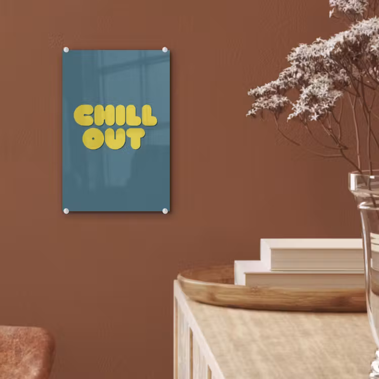 Glas schilderij - Chill out - Geel - Blauw — 6