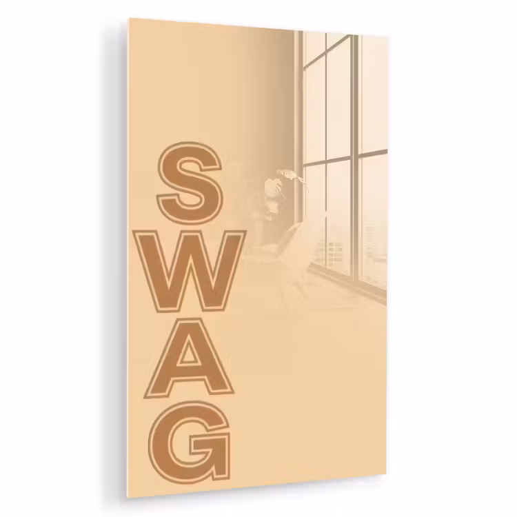 Glas schilderij - Swag - Bruin - Beige — 1