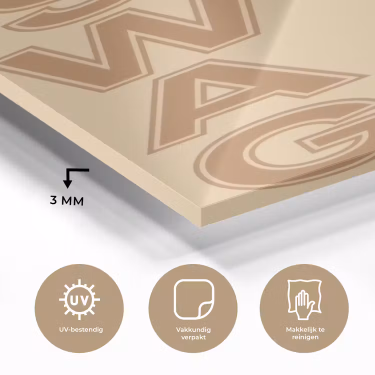 Glas schilderij - Swag - Bruin - Beige — 3