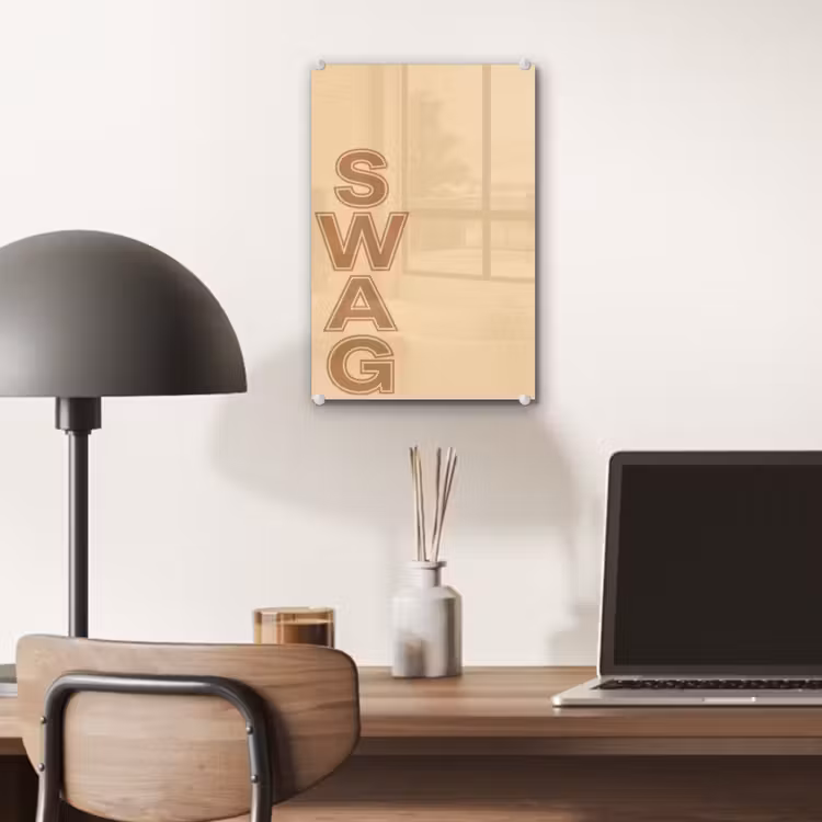 Glas schilderij - Swag - Bruin - Beige — 7