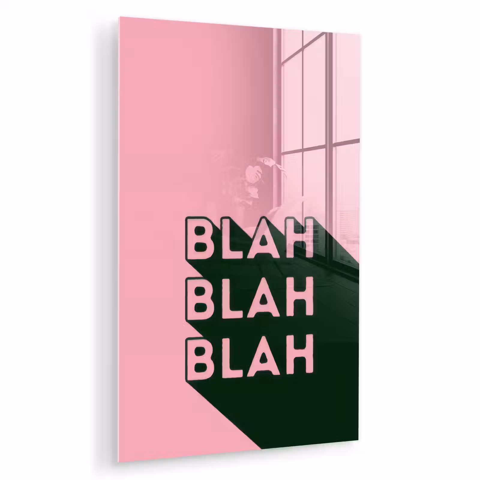 Glas schilderij - Tekst - Grafisch - Groen - Schaduw — 1