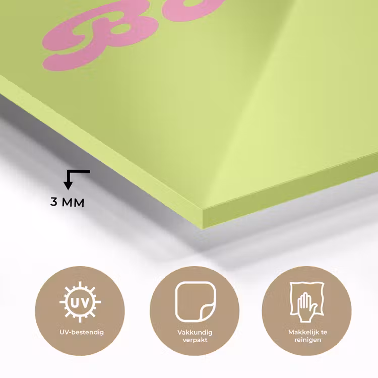Glas schilderij - Groen - Roze bonjour - Retro — 3
